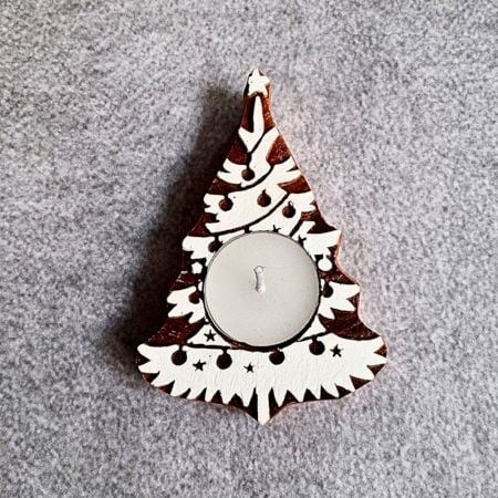 Handcrafted Wooden Santa T Light Set of 5